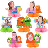 Rachel Girls Party Decorations Honeycomb Centerpiece, 7 Pieces English Teacher Theme 3D Double Side Cake Toppers Table Centerpieces, Photo Backdrop