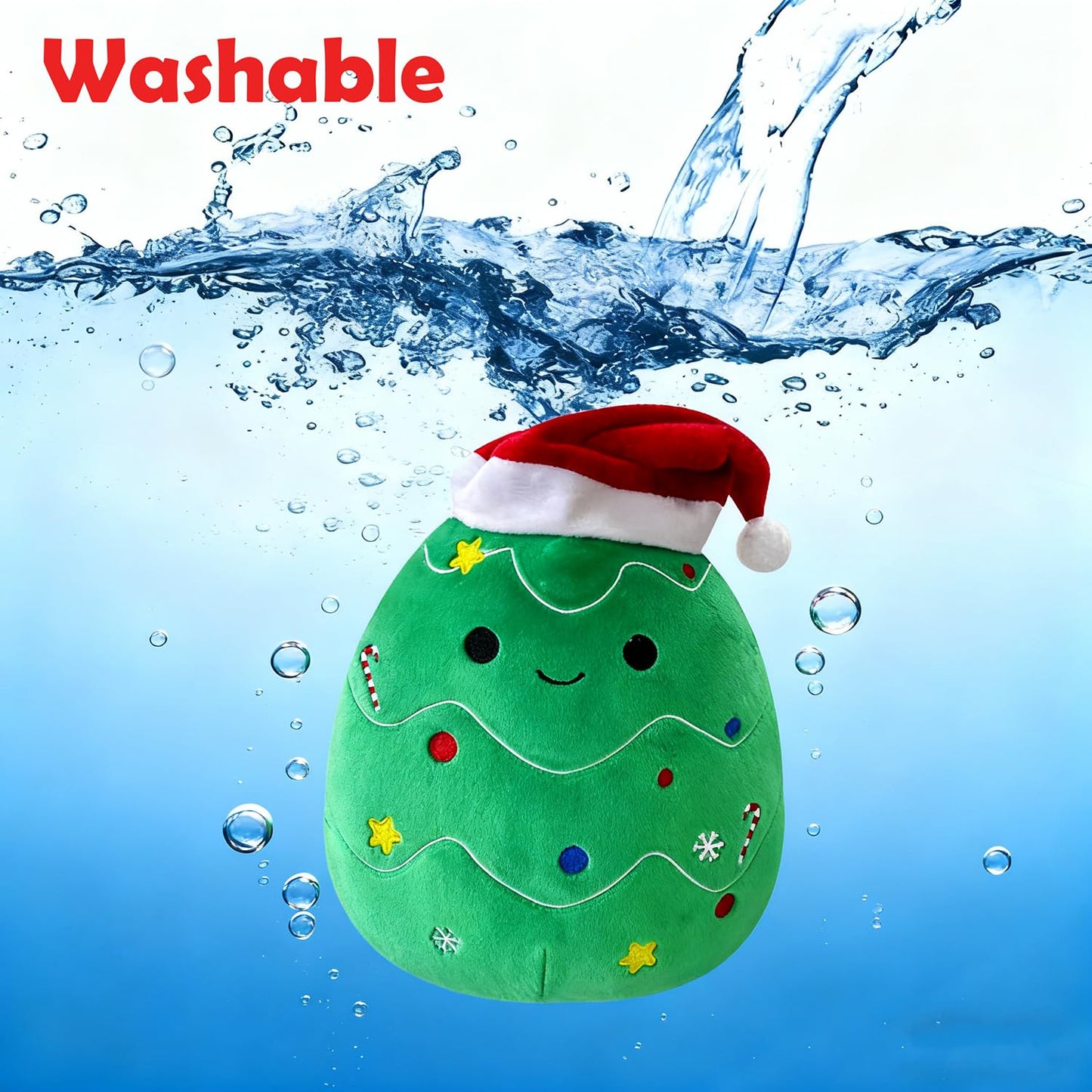 IORNBEAU 9.8-Inch Christmas Tree Plush Pillow - Green Christmas Plush - Collectible Soft & Cute Christmas Tree Stuffed Animal Toy - Gift for Kids
