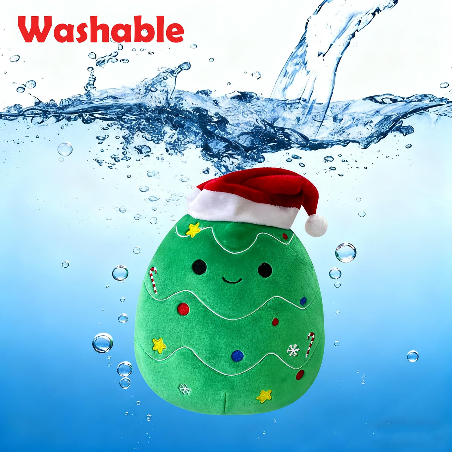 IORNBEAU 9.8-Inch Christmas Tree Plush Pillow - Green Christmas Plush - Collectible Soft & Cute Christmas Tree Stuffed Animal Toy - Gift for Kids