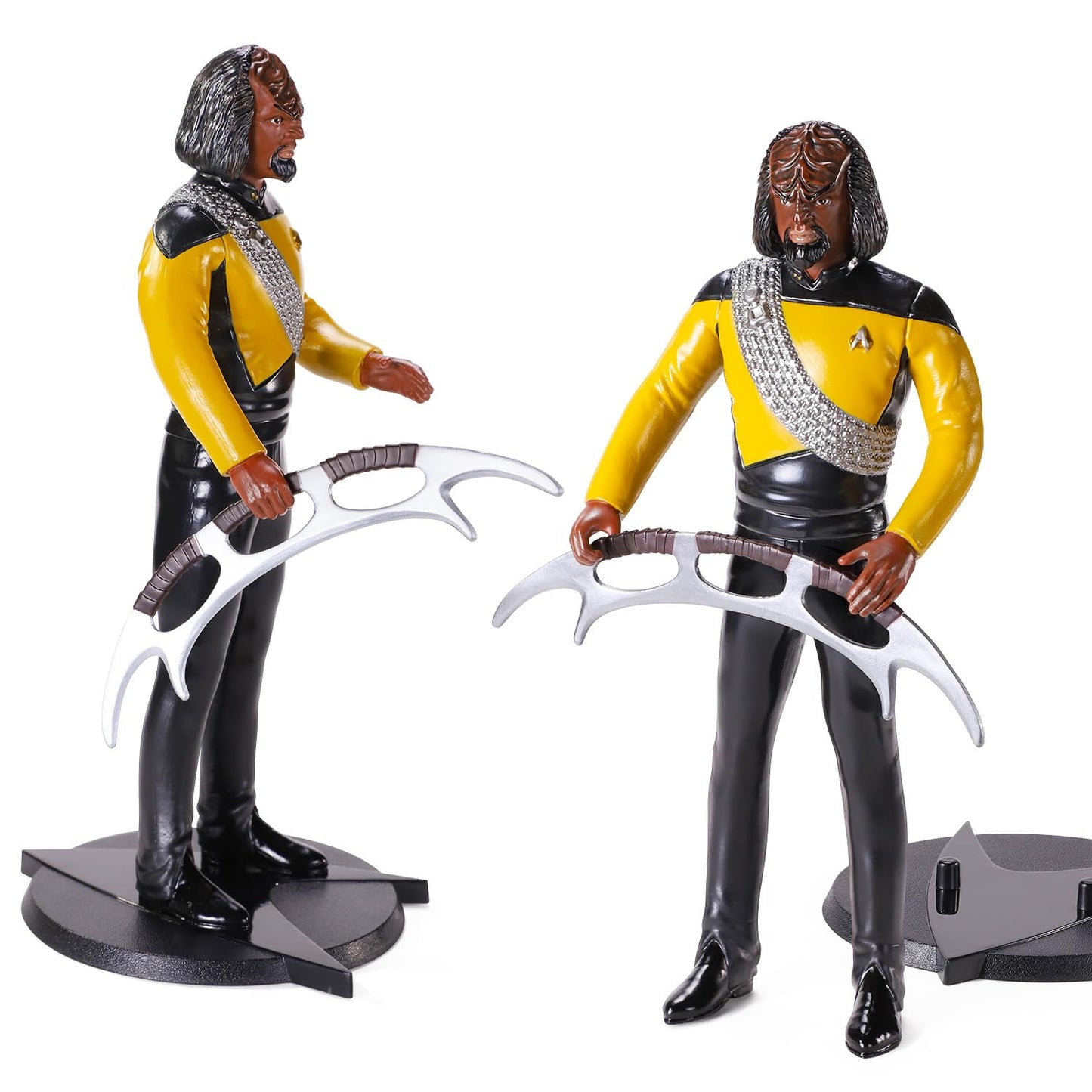 Paramount Star Trek Action Figure Set - Bundle with 4 Figurines Data, Picard, Worf, TROI Plus Decals | 7" Star Trek The Next Generation Toys