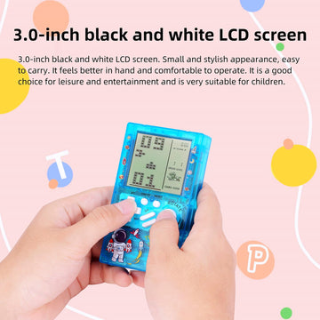 CZT Transparent Block Game Machine 23 Built-in Games Retro Children's Game Console Student Device Puzzle Handheld Console Electronic Brick Compact