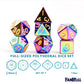 FanRoll 16mm Metal Polyhedral DND Dice Set: Torched Rainbow, Role Playing Game Dice for Dungeons and Dragons