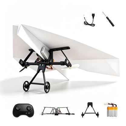 RC Paper Airplane Kit, DIY RC Plane with Gyro Stabilizer (One Battery)