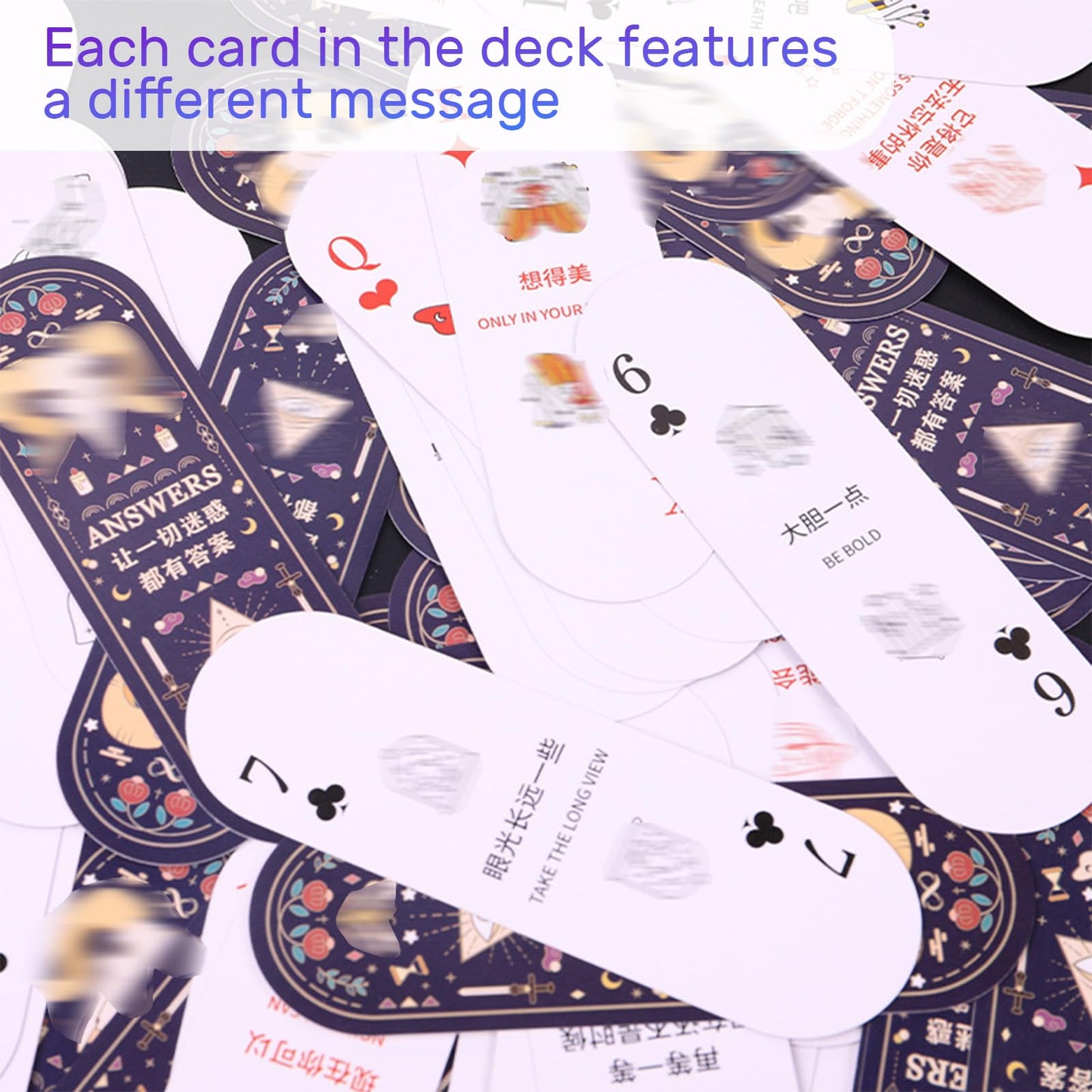 Eagyrosi Funny Mini Playing Cards - Portable Answers Book with Distinctive Messages, Narrow and Oval Deck of Cards for Poker Game, Suitable for All