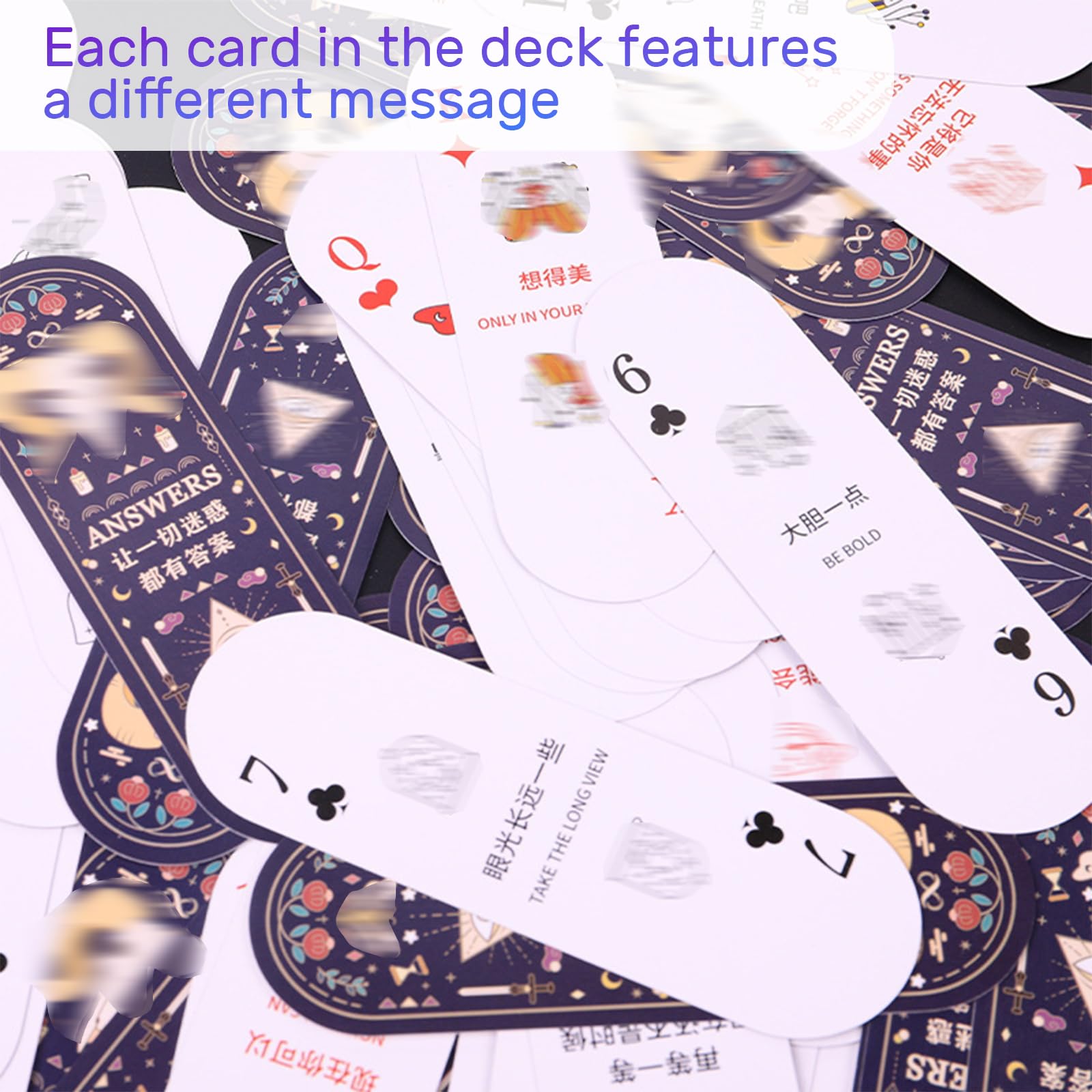 Eagyrosi Funny Mini Playing Cards - Portable Answers Book with Distinctive Messages, Narrow and Oval Deck of Cards for Poker Game, Suitable for All