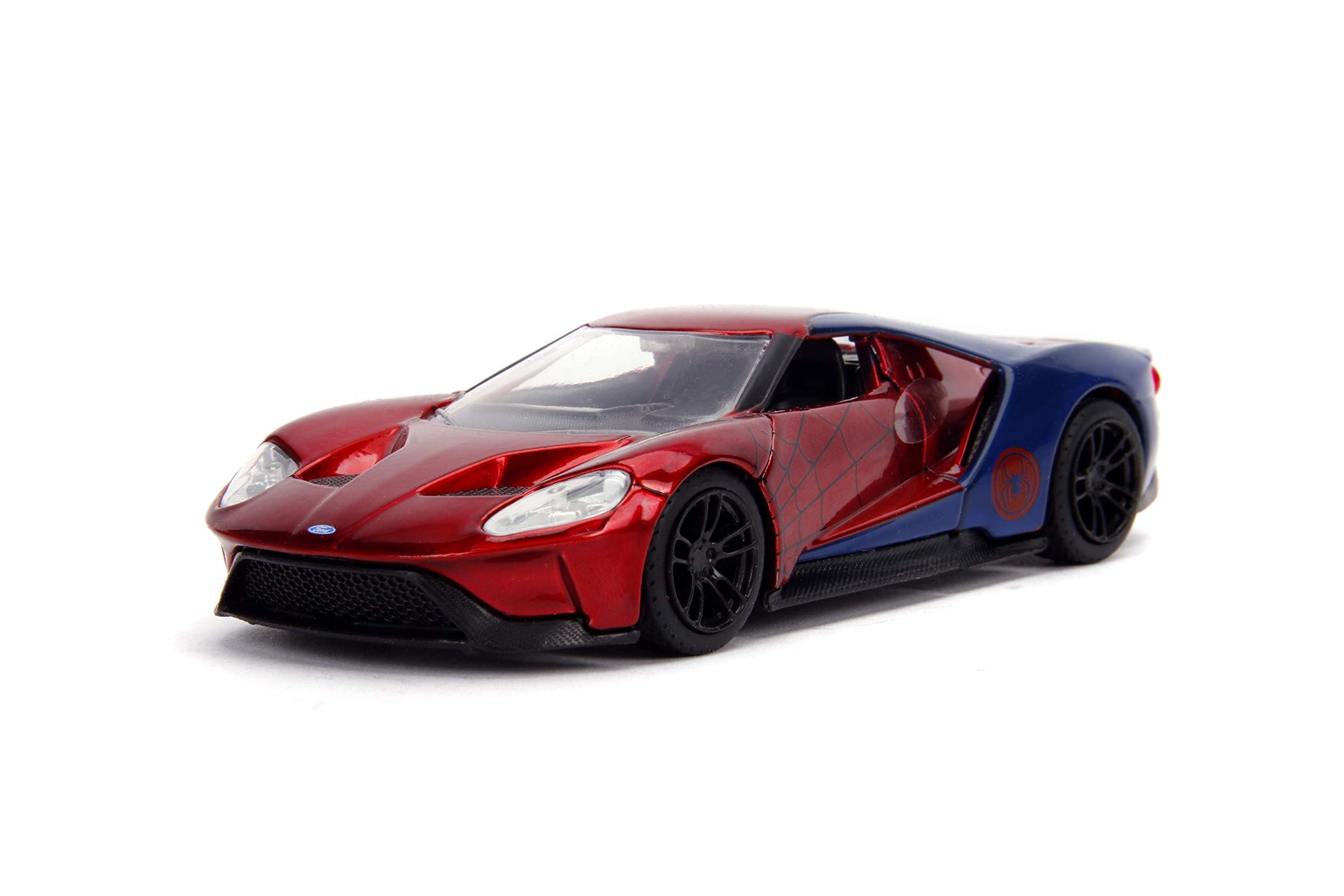 Jada Toys Metals Die-Cast Spider-Man 2017 Ford GT, 1:32 Scale Die-Cast Vehicle Red/Blue
