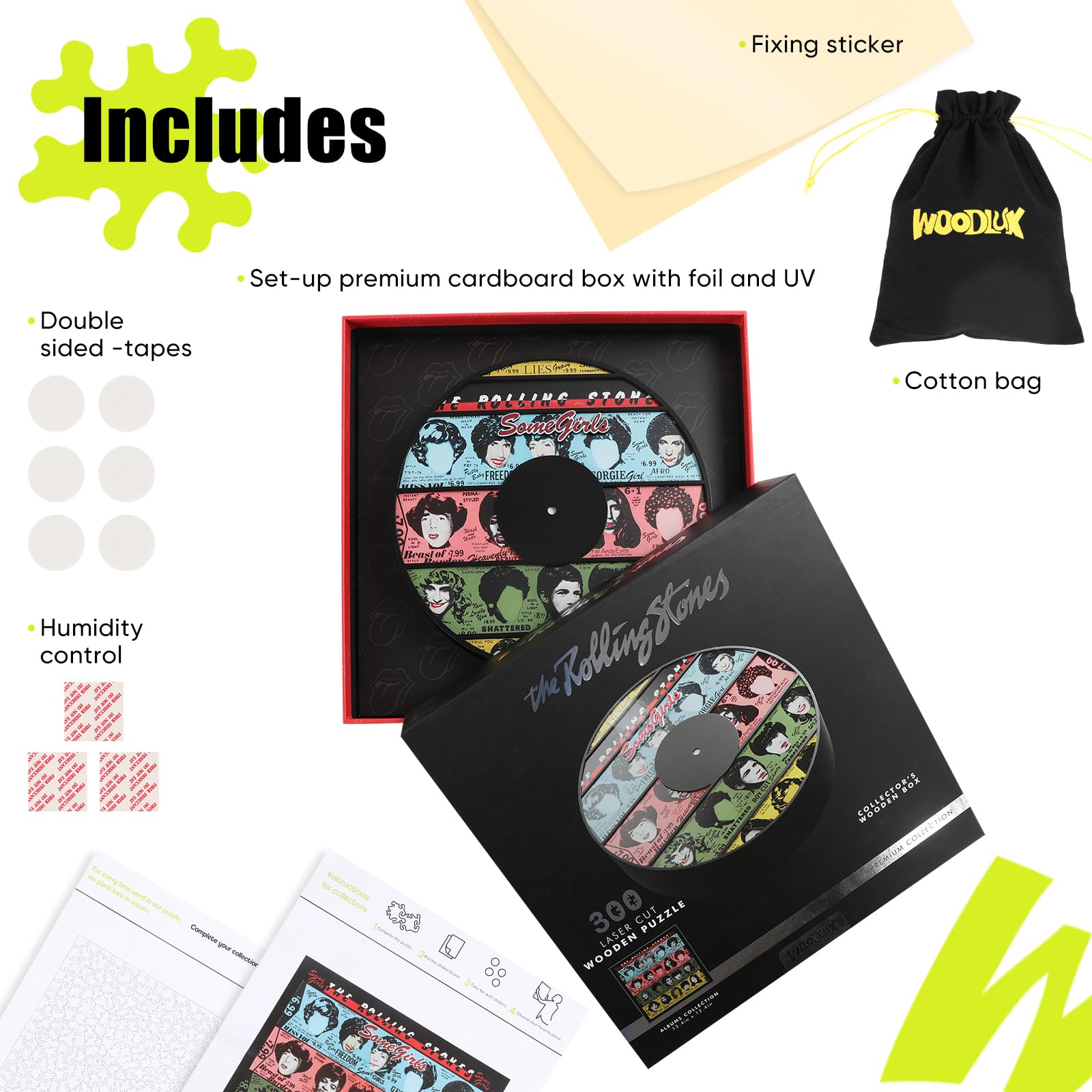WOODLUX The Rolling Stones Wooden Jigsaw Puzzle-SomeGirls 300Pcs DecorGift