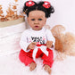 kgniess me Lifelike Black Reborn Baby Dolls 22 Inch Baby Soft Body Realistic Newborn Baby Dolls African American Real Life Baby Dolls Cloth Body Doll