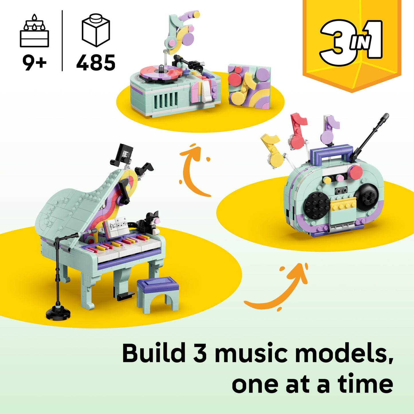 LEGO Creator 3 in 1 Music Decor Piano with Cat 31392