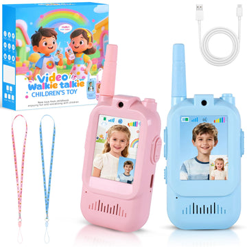 Video Walkie Talkies for Kids with Camera, Long Range Rechargeable Walkie Talkies 2-Pack,Two Way Radios Fun Indoor Outdoor Toys for Camping, Hiking