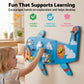 WOODENFUN Wooden Activity Wall Busy Board for Toddlers, 12 in 1 Airplane Montessori Sensory Wall Panel with Bead Maze, Baby Learning Toys for Boys