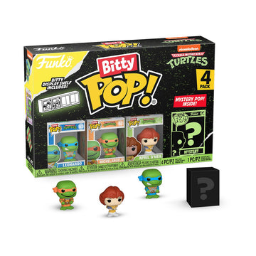 Funko Bitty POP! Teenage Mutant Ninja Turtles (TMNT) - Leonardo, 4-Pack - Leonardo, Michelangelo, April O’Neil and A Surprise Mystery Mini Figure