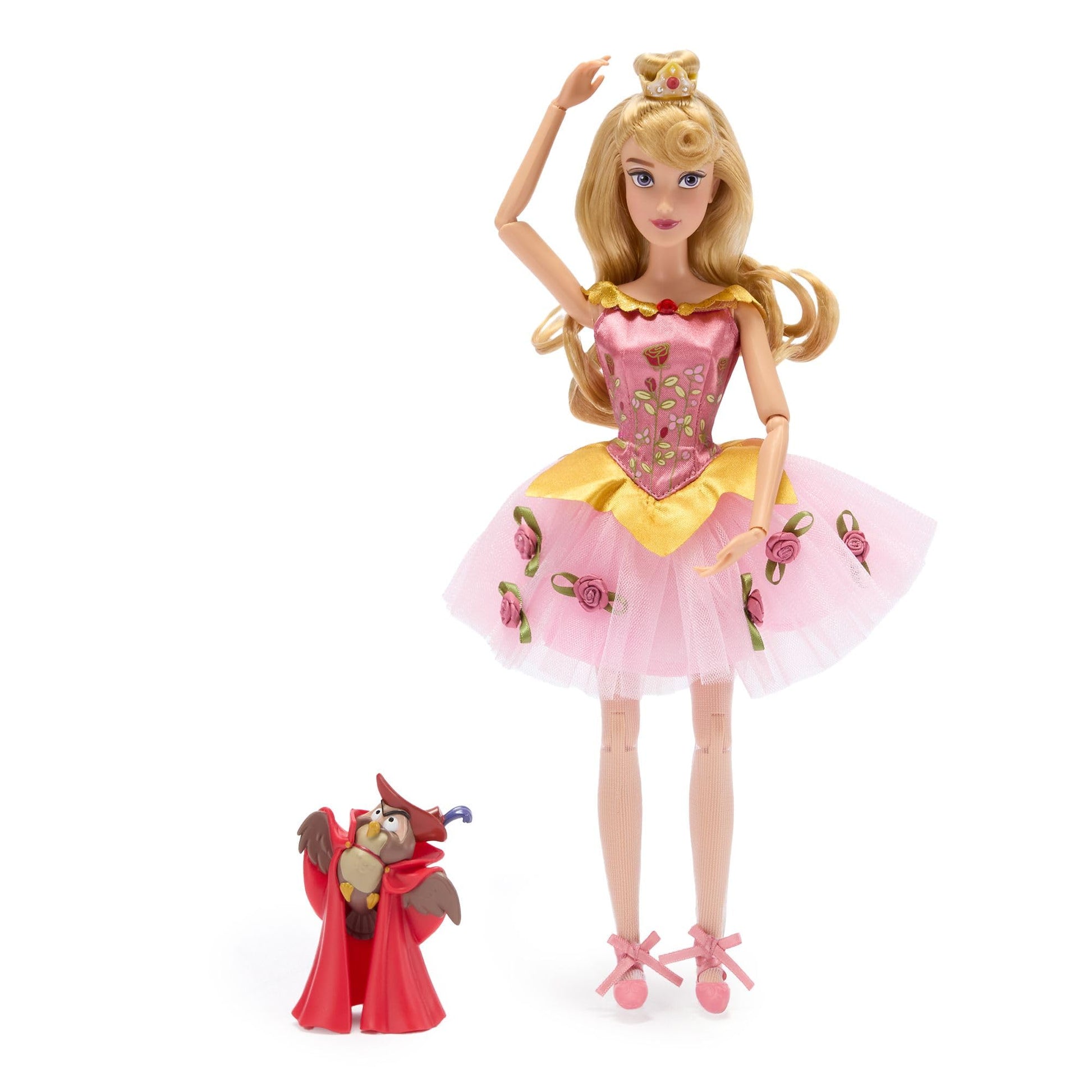 Disney Store Official Princess Ballet Doll - 11 Inch Aurora Ballerina Doll - Includes Brush with Molded Details, 2 Tutu Outfits, Accessories and Owl