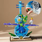 Flower Violin Building Set, Music Instrument Building Toy with Light, Creative Botanical Model Kits for Adults Teen Girls Women, with Bird & Floral