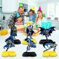 Bat-Man Birthday Party Supplies - 6pc Bat Hero Theme Table Centerpieces, Double Side Honeycomb Table Decorations, Cake Toppers, Photo Booth Props,