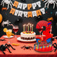 JHGCVX Spider 3rd Birthday Number Sign Centerpiece, Spider Theme 3rd Number Stand Sign, Wooden Table Decoration Photo Props for Spider 3rd Birthday