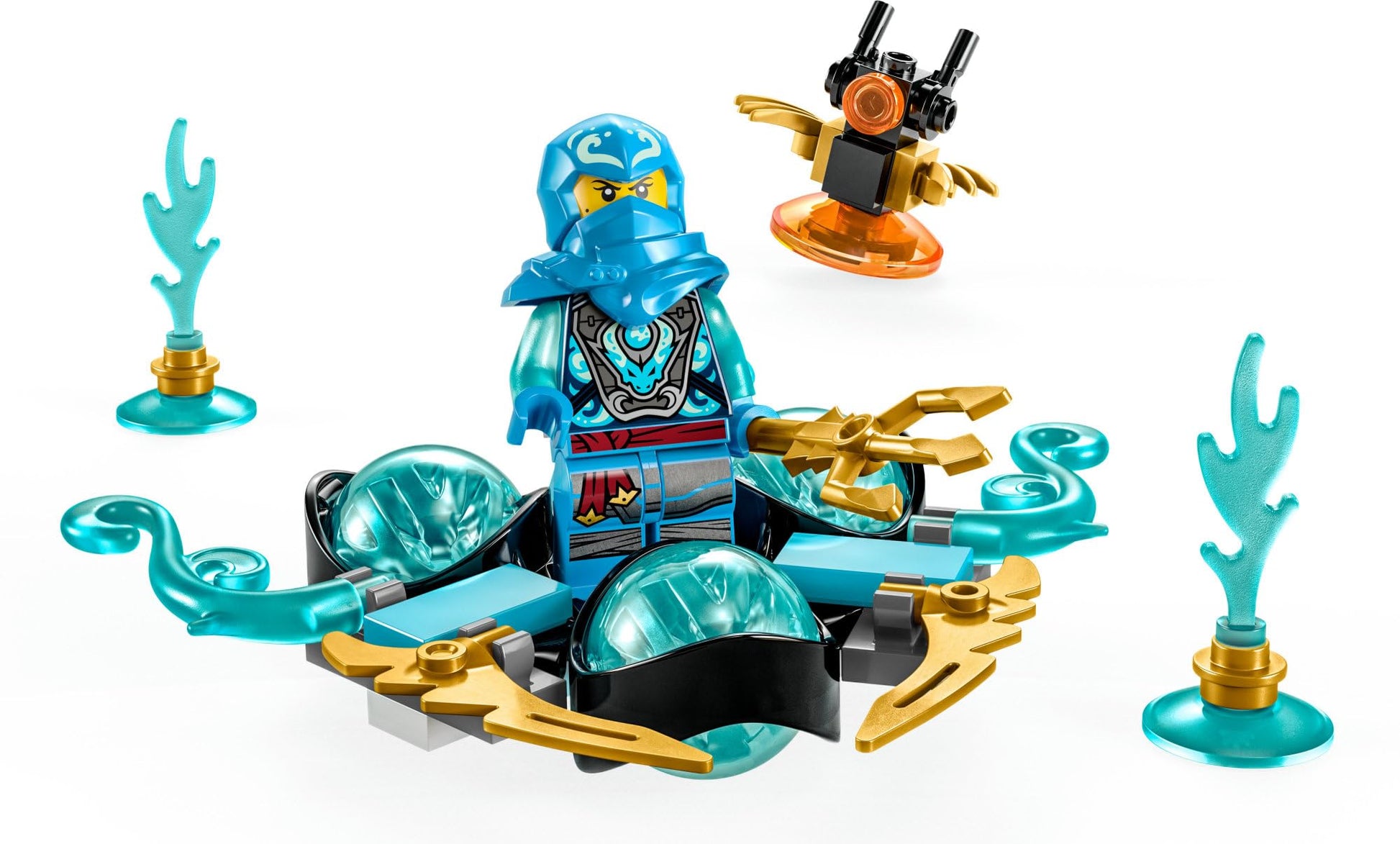 LEGO NINJAGO NYA’s Dragon Power Spinjitzu Drift 71778 Creative Blue Ninja Toy, Gift Idea for 6 Year Old Boys and Girls, Interactive Spinning Toys