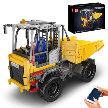 Mould King 17092 Articulated Dump Truck Building Set, Engineering Vehicle with Battery and Remote Control, Collectible Set for Adults (1230 Pieces)