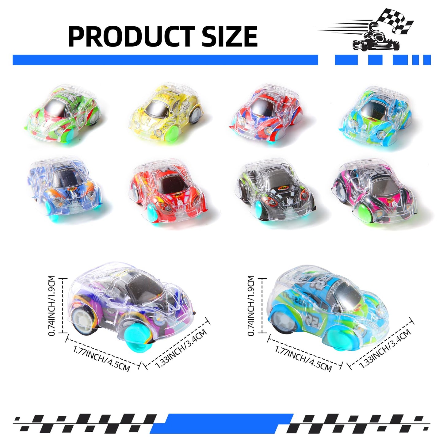 Benzem 50 Pcs Mini Pull Back Cars Set, Pull Back Racing Vehicles for Kids Toddlers, Bulk Toys Party Favors Treasure Box, Classroom Prizes, Pinata