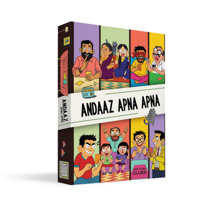 DESI BOARD GAMES Andaaz Apna Apna | Word Guessing Game with Secret Roles for Adults & Family | Like Charades or Taboo, But Smarter | 4-12 Players