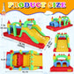 Whubefy Inflatable Obstacle Course Bounce House for Big Kids 8-12, 18.5 x 8FT Large Bounce Castle with Dual Racing Slides, Crawl Tunnels, Climbing