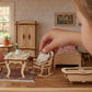 BOHS 34-Piece Dollhouse Furniture Set -1/24 Scale, Laser Cut Wooden 3D Puzzles - Miniature Doll House DIY Models and Accessories