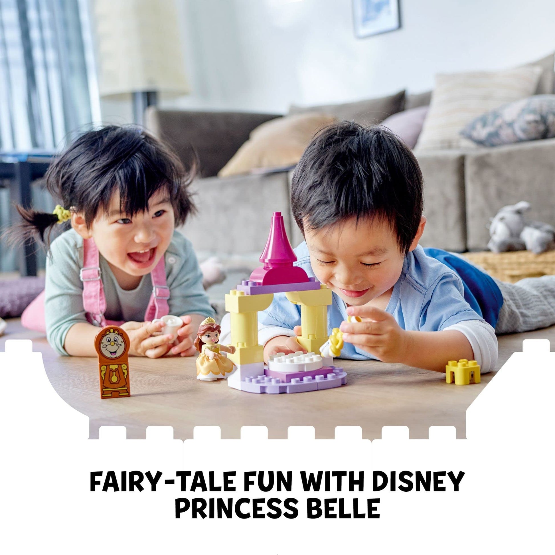 LEGO DUPLO Disney Princess Belle's Ballroom Castle 10960, Beauty and The Beast Building Toy with Princess Belle Mini Doll, Disney Pretend Play Set