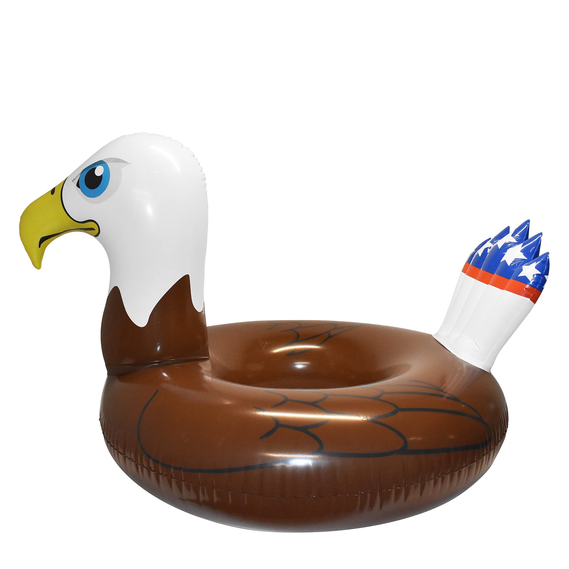 Coconut Outdoor Patriotic Bald Eagle Pool Float, Inflatable Pool Ring