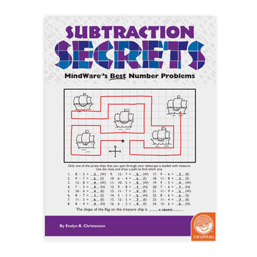 Mindware - Subtraction Game Solve The Math to Find The Treasure Mosaic - for 1st - 3rd Graders Ages 6+