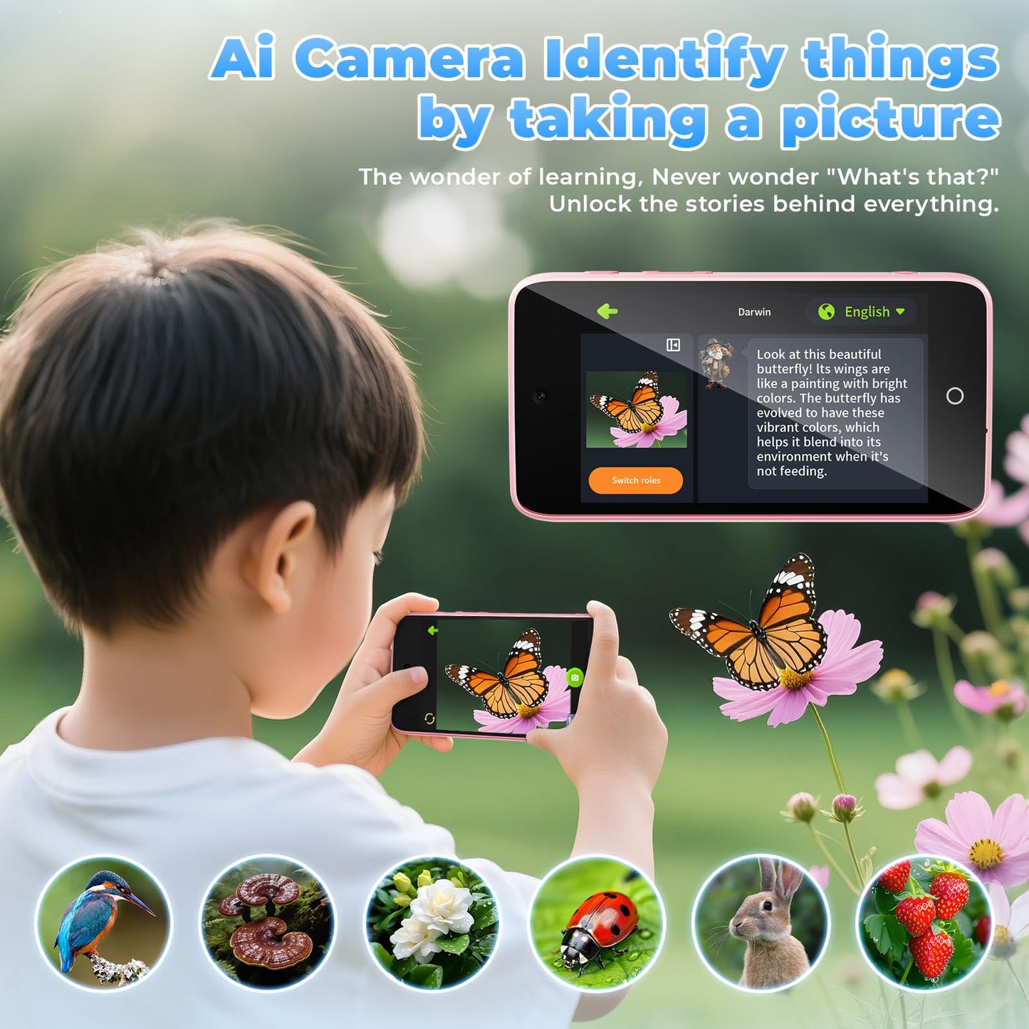 Ai Kids Camera for Age 3-10, Digital Camera Christmas Birthday Gifts, Toddler Learning Play Toy Camera with 4 inch IPS HD Eye-Friendly Screen, AI