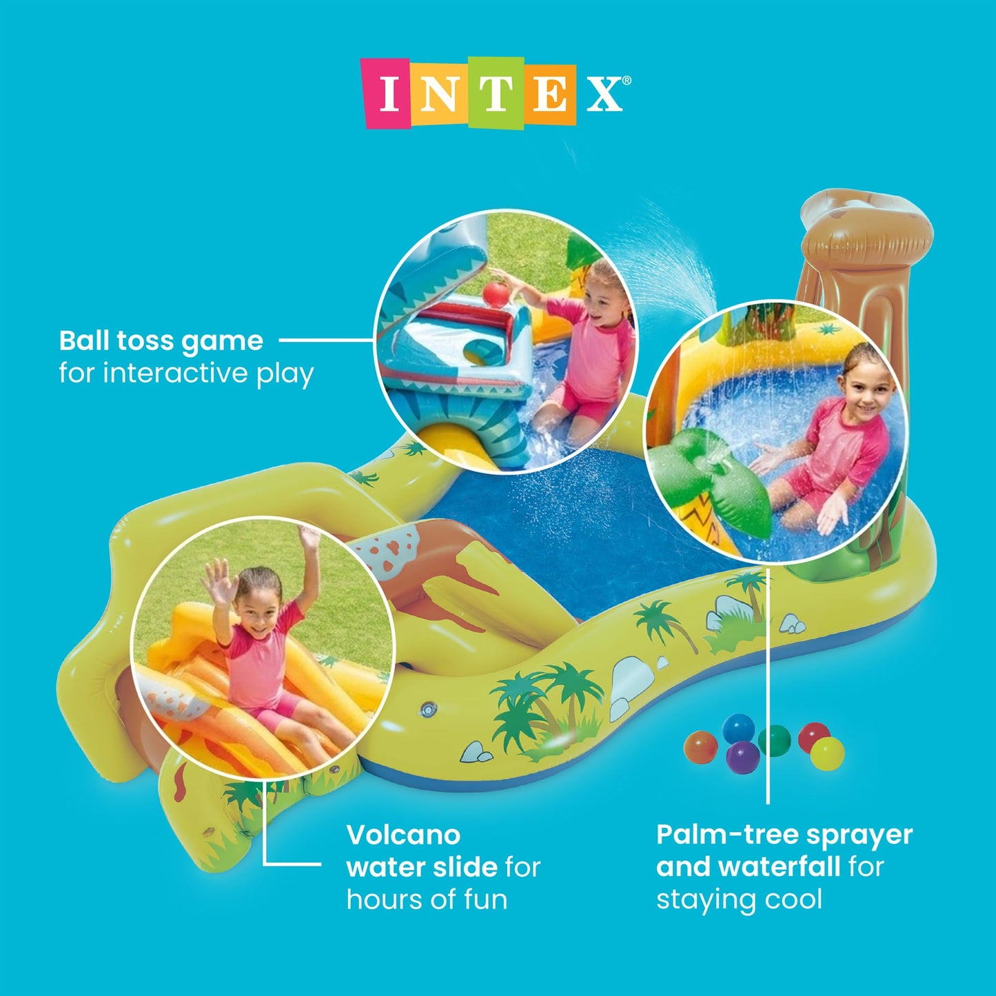 INTEX Dinosaur Inflatable Swim Center & Kiddie Pool for Outdoor Play