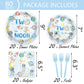 80 Pcs Space 2nd Birthday Party Supplies, Two the Moon Plates Napkins Forks Tableware Kit for Outer Space Man Galaxy Astronaut Theme Boys 2nd Birthday