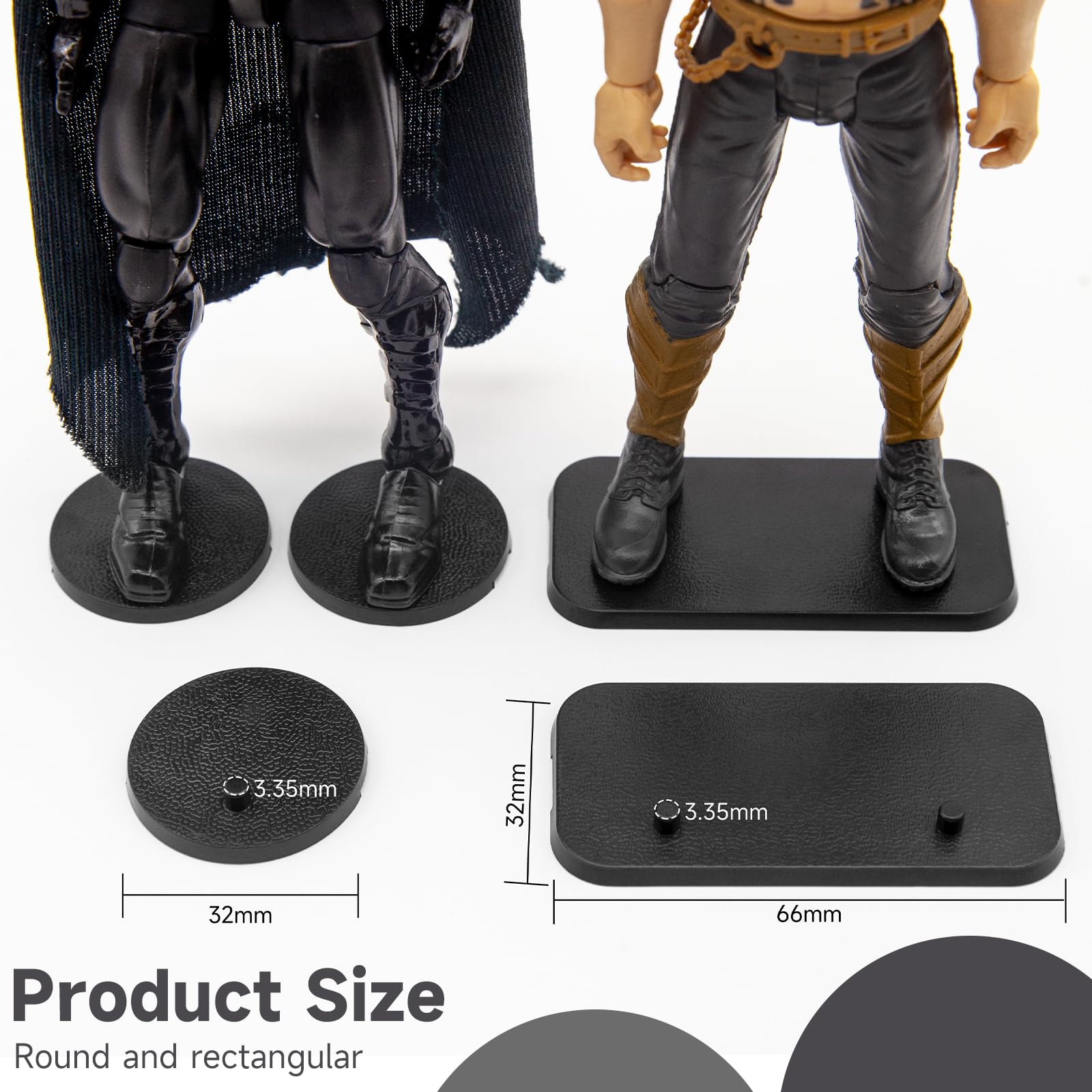 EBCO 50Pcs Mix Plastic Black Stand Bases 32mm for Most 6 inch Action Figure Such as Marvel Legends /DC/ Gi Joe/ Motu Toy