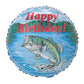 18" Bass Fish Happy Birthday Fishing Party Balloon Mylar Dad Fisherman