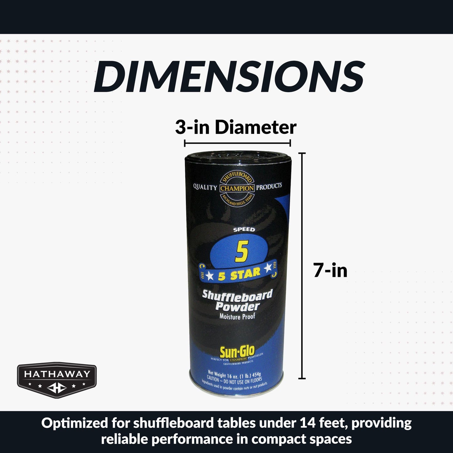 Hathaway Shuffleboard Wax Powder, Black