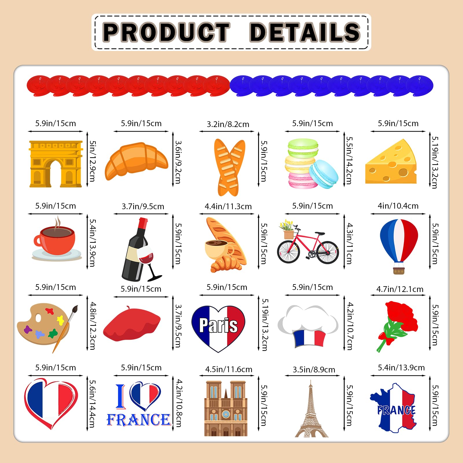 40 Pcs French Hanging Swirls Paris Themed Party Decorations Paris Birthday Party Decorations Eiffel Yower Ceiling Hanging Decor for Bastille Day