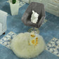 iLAND Dollhouse Furniture and Accessories Set, Miniature Swivel Chair & Carpet Modern for Dollhouse Livingroom (Grey)