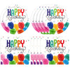 Happy Birthday Decorations Birthday Party Supplies Set with Birthday Balloon Confetti Design Includes Dessert Plates and Napkins Disposable Paper