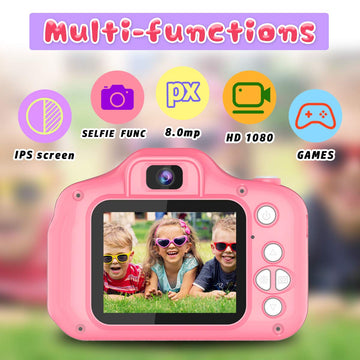 Seckton Upgrade Kids Selfie Camera, Christmas Birthday Gifts for Girls Age 3-9, HD Digital Video Cameras for Toddler, Portable Toy for 3 4 5 6 7 8