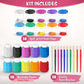 The Mega Deals Kids Painting Set - Washable Non-Toxic Finger Paints (10 Colors of 2 oz) with 10 Paint Cups & 10 Brushes Mess-Free Toddler Art Supplies