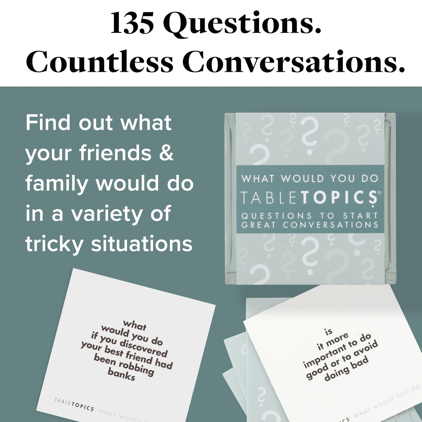TableTopics What Would You Do Question Card Game - 135 Provocative Conversation Starter Cards for Parties with Adult Friends, Spark Lively Debates