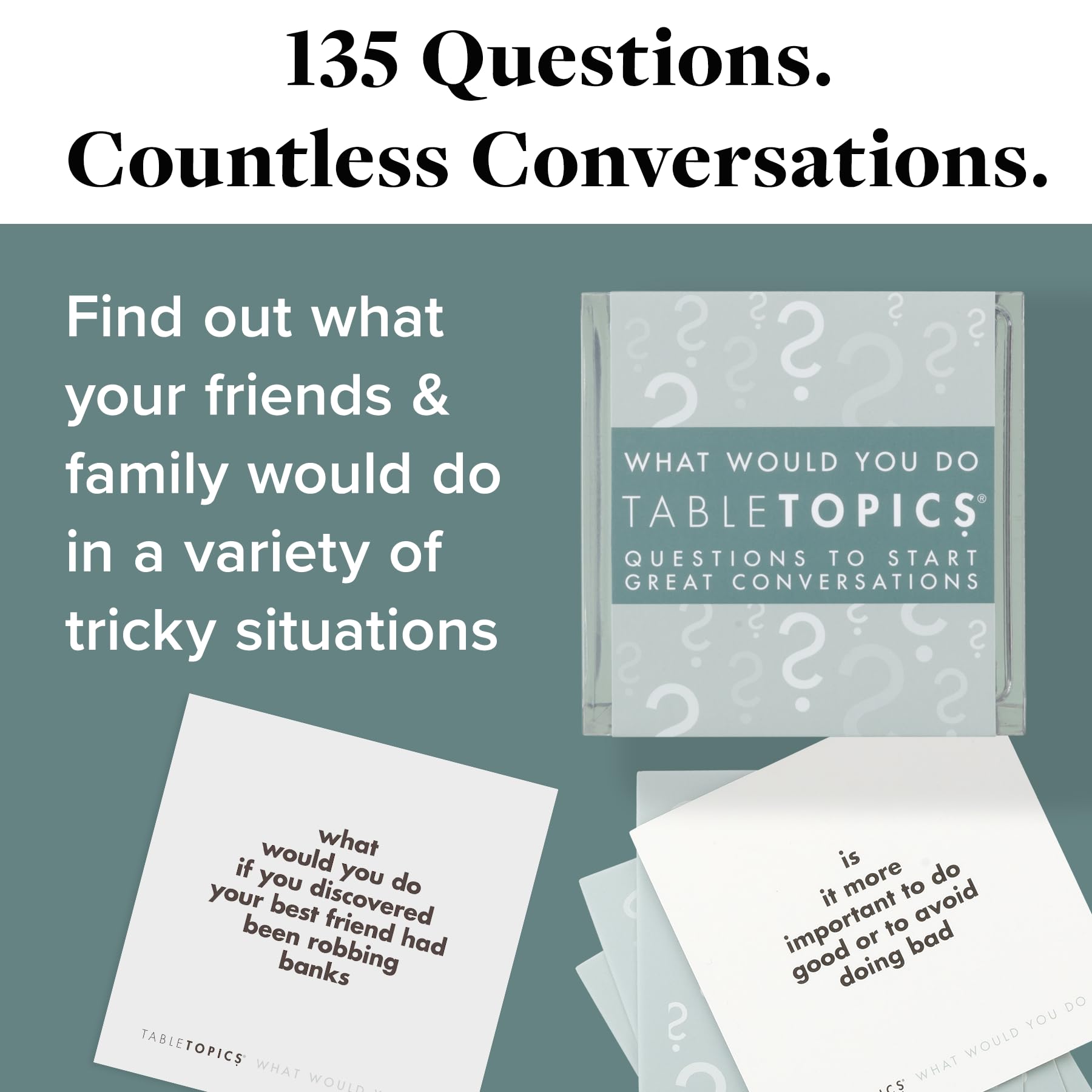 TableTopics What Would You Do Question Card Game - 135 Provocative Conversation Starter Cards for Parties with Adult Friends, Spark Lively Debates