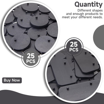 EBCO 50Pcs Mix Plastic Black Stand Bases 32mm for Most 6 inch Action Figure Such as Marvel Legends /DC/ Gi Joe/ Motu Toy