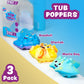 Tub Works® Tub Poppers™ Popping Kids & Toddler Bath Toys, 3 Pack | Push, Poke, Squish & Pop it Fidget Toys for The Bathtub | Irresistible Bubbles