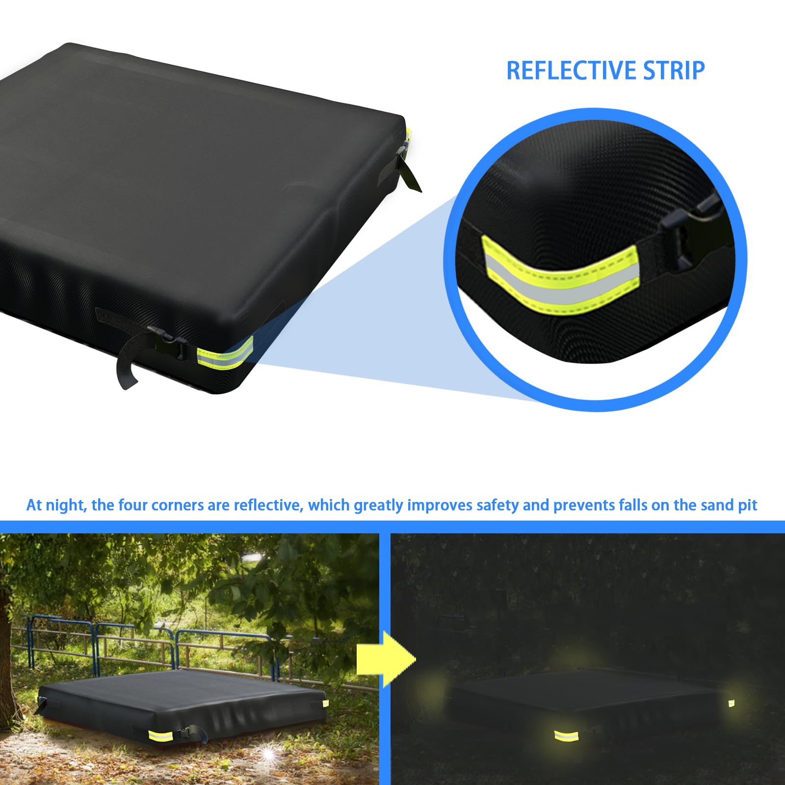 4x4 Feet Square Sandbox Cover Waterproof 600D Oxford Cloth PVC Coating Rainproof Anti UV Heavy Duty,for Kids Outdoor Protect Sandbox Sand