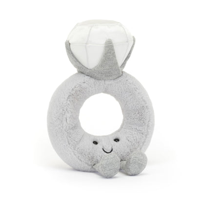 Jellycat Amuseables Diamond Ring Stuffed Toy, 8 inches - Wedding Ring Plush - Engagement and Wedding Gift