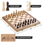 ASNEY Upgraded Magnetic Chess Set, 15" Tournament Staunton Wooden Chess Board Game Set with Magnets, Crafted Chesspiece ans Storage Slots for Kids