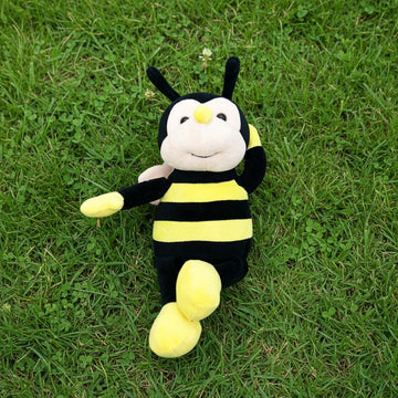 Garden Buzz Cuties Nana The Bee with Smile Face and Yellow Wings Plush Bumblebee Stuffed Animal Shaped Soft Bug Insect Toy Plushie Present