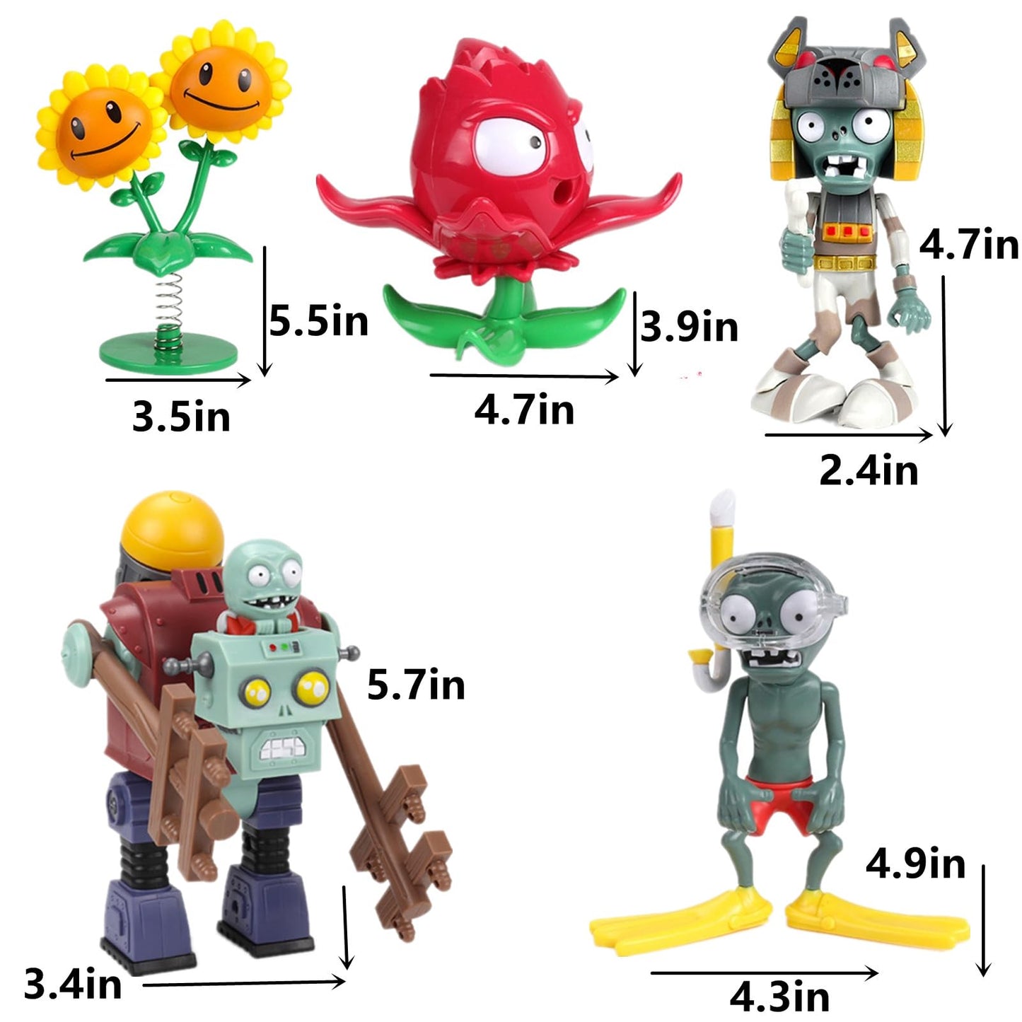 JHESAO 10PCS PVZ Toys Set Action Figures PVC Toy New, Zombies Plant Toy Great Gifts for Kids and Fans, Birthday and Party New