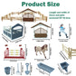 TUSAUW Horse Stable Playset, Horse Toys Set for Kids Birthday Gifts with 2 Horses and 2 Riders, Realistic Horse Stable Club Playset, Farm Animals